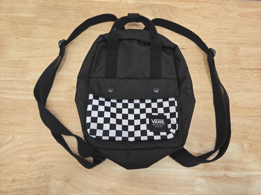 Vans Checkerboard Mini Backpack 6.5L Black White Checkered Small Bag